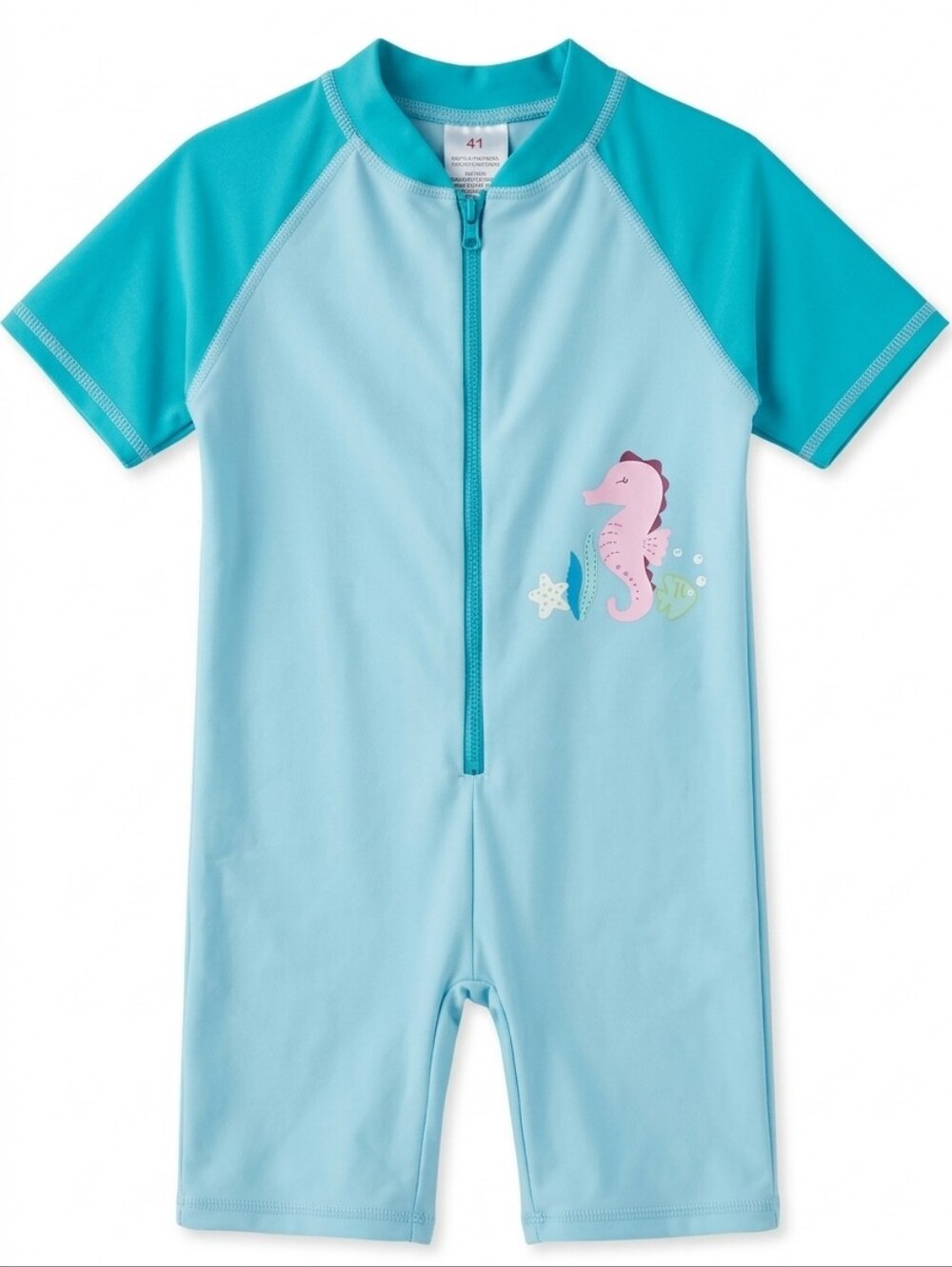 Toddler Girls' Seahorse Zip-Front Swimsuit - Size 4T